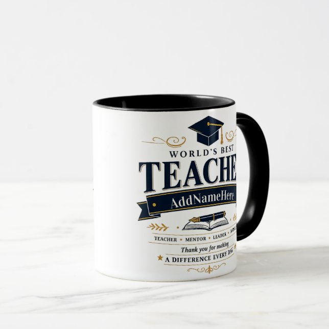 Custom Best Teacher Gift Mug (Front Right)