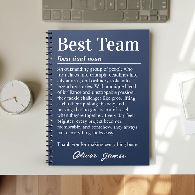 Custom Best Team Definition Employee Appreciation Notebook (Creator Uploaded)