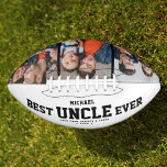 Custom BEST UNCLE EVER Modern Cool Photo Collage American Football<br><div class="desc">Perfect for your coolest uncle: A BEST UNCLE EVER customised football with your 3 favourite photos,  his name,  and a custom message from you as well as names and year. Great Christmas Holiday gift or an awesome surprise for his birthday,  surely a keepsake he'll love for years to come.</div>