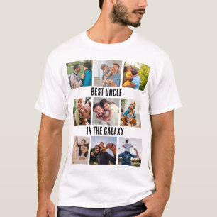 Custom Best Uncle In The Galaxy 9 Photo Collage T-Shirt