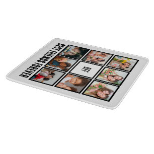 Custom BFF Best Friends Forever 8 Photo Collage Cutting Board