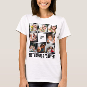 Custom BFF Best Friends Forever 8 Photo Collage T-Shirt