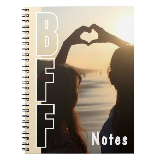 Custom BFF Photo Illusion Off-White Notebook (Front)