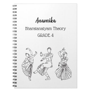 Custom bharatanatyam dance theory Spiral Notebook