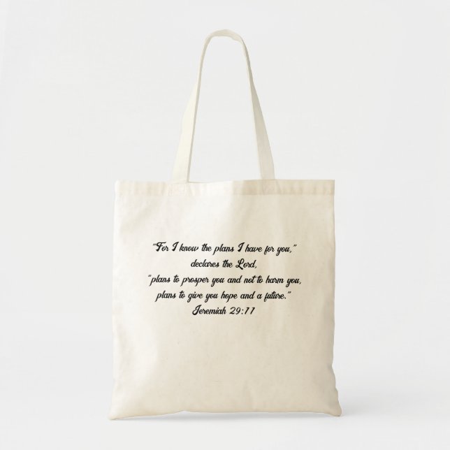Custom Bible Verse And Christian Fish  Tote Bag (Front)