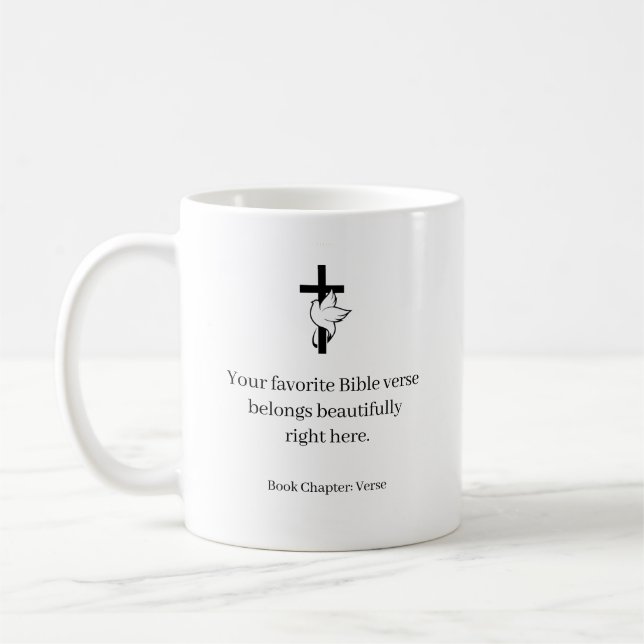 Custom bible verse - cross coffee mug (Left)
