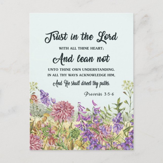 Custom Bible Verse Floral Greeting Cards (Front)