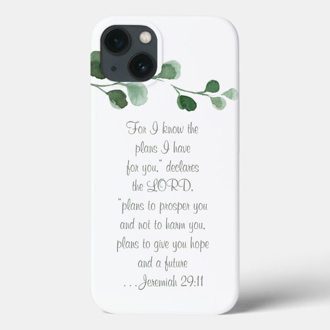 Custom Bible Verse Floral Shabby Chic Phone Case (Back)