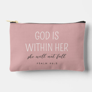 Custom Bible Verse Psalm 46:5 God is Within Her Accessory Pouch