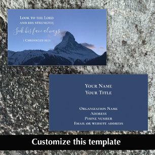 Custom Bible Verse Swiss Alps Photo Template Business Card