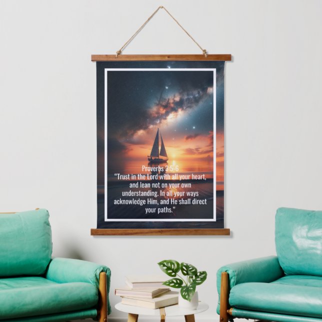 Custom bible verses quotes and personalised word  hanging tapestry (Living Room)