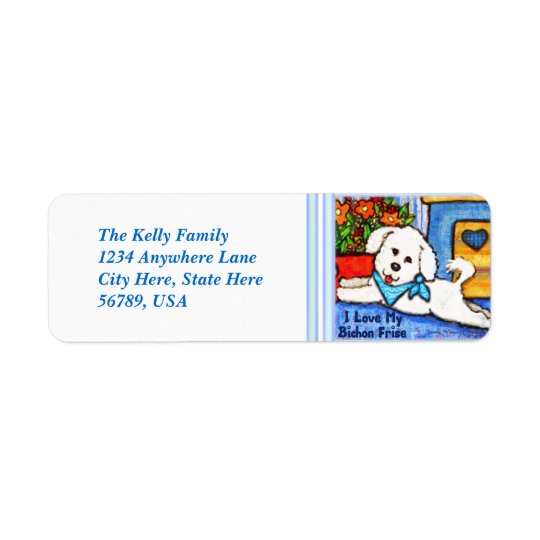 Custom Bichon Frise Dog Return Address Labels