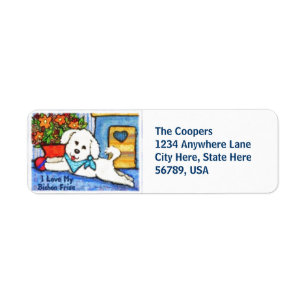 Custom Bichon Frise Dog Return Address Labels