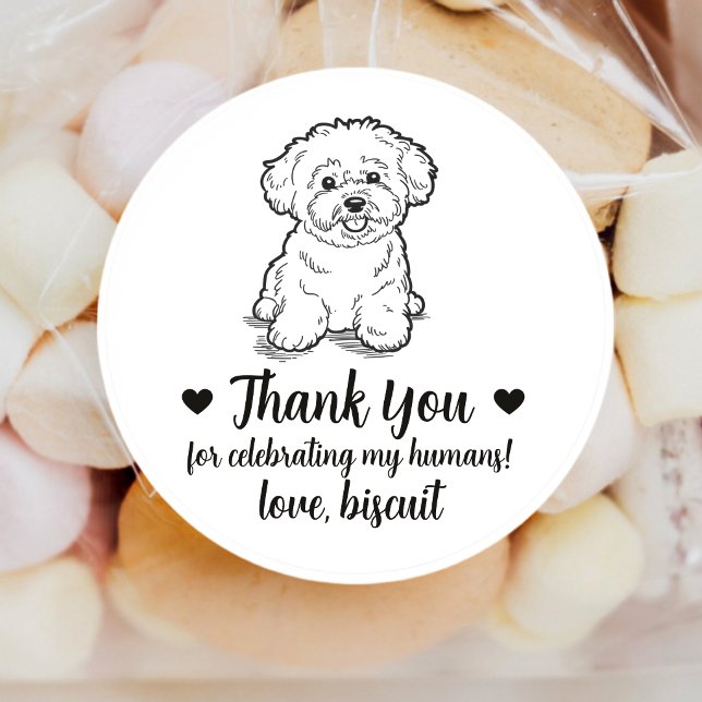 Custom Bichon Frise Dog Wedding Favour Stickers (Creator Uploaded)