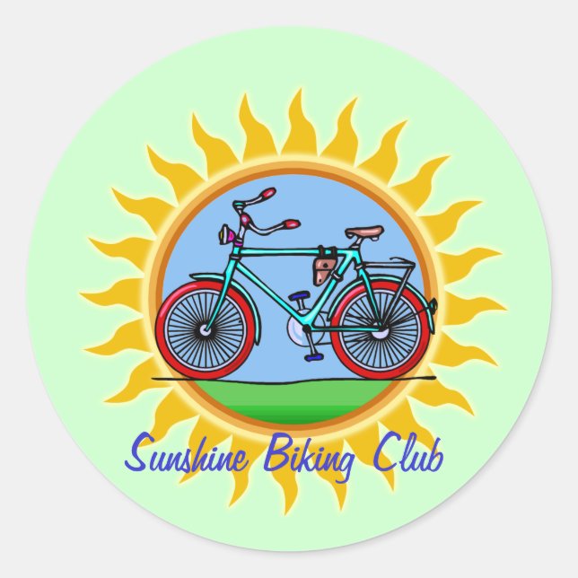 Custom Bicycling Club Logo Wear Classic Round Sticker (Front)