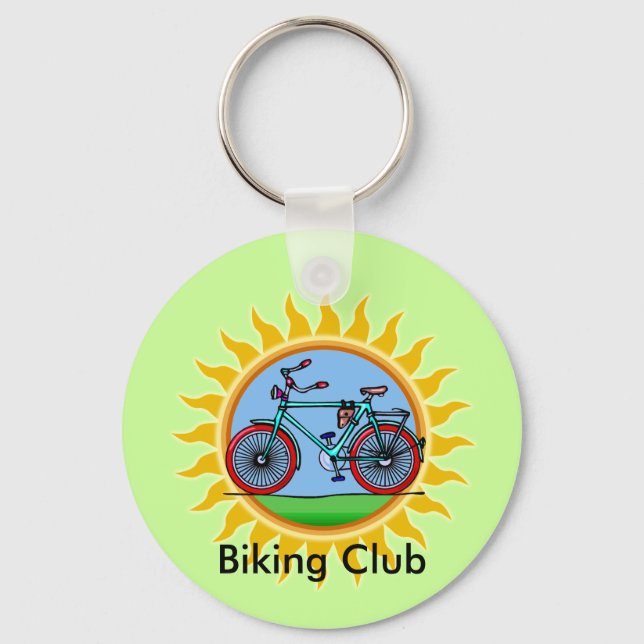 Custom Bicycling Club Logo Wear Key Ring (Front)