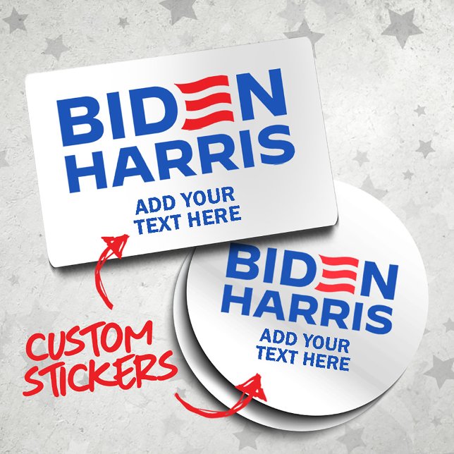 Custom Biden Harris Campaign Slogan Rectangular Sticker (Customize Biden Harris Stickers from Politiclothes.com
Choose PERSONALIZE > ENTER TEXT or EDIT )