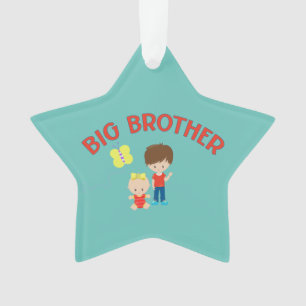 Custom Big Brother with Baby Sister Star Ornament