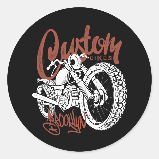 Custom bike classic round sticker (Front)
