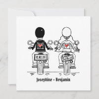 Custom Biker Motorcycle Evening Wedding Invitation