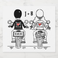 Custom Biker Motorcycle Wedding Bottle Labels