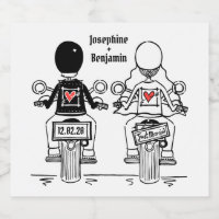 Custom Biker Motorcycle Wedding Bottle Labels