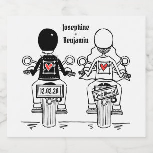 Custom Biker Motorcycle Wedding Bottle Labels