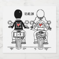 Custom Biker Motorcycle Wedding Bottle Labels