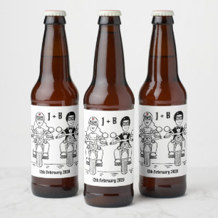 Custom Biker Motorcycle Wedding Bottle Labels