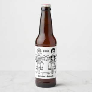 Custom Biker Motorcycle Wedding Bottle Labels