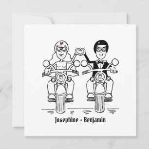 Custom Biker Motorcycle Wedding Invitation