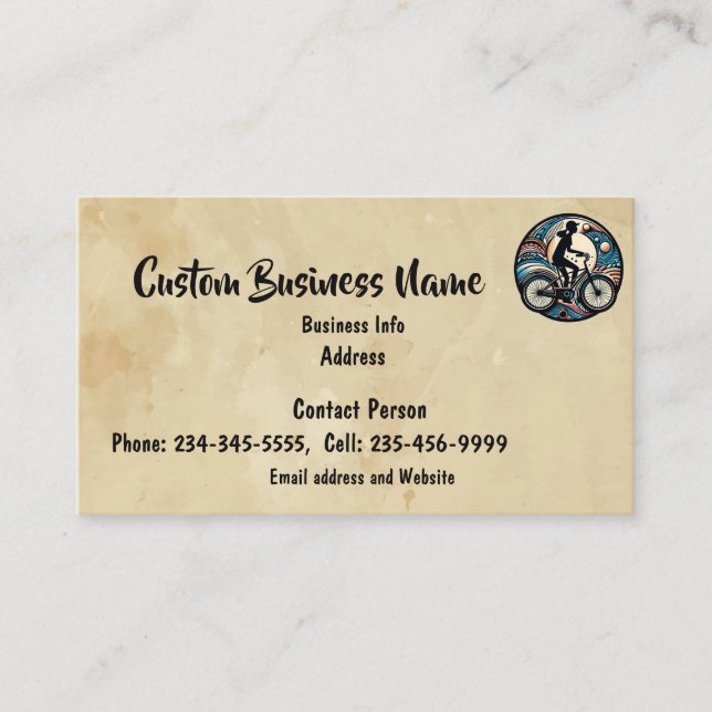 Custom Biking Cyclist Bike Logo Business Card (Front)