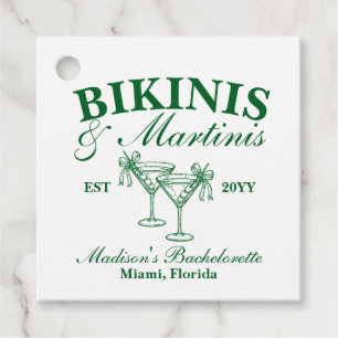 Custom Bikinis and Martinis Bachelorette Party Favour Tags