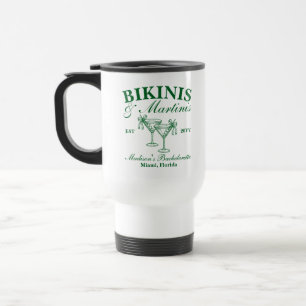 Custom Bikinis and Martinis Bachelorette Party Travel Mug