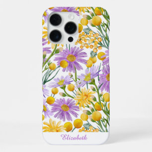 Custom Billy Buttons And Daisy Floral Blooms  iPhone 16 Pro Max Case