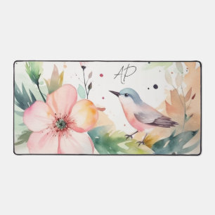 Custom Bird Watercolor Desk Mat