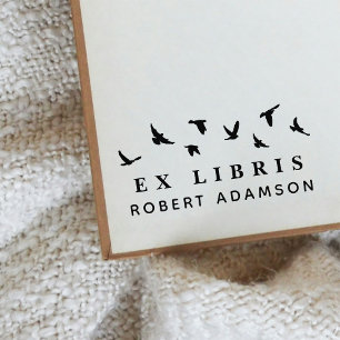 Custom Birds Personal Library Ex Libris Bookplate Self-inking Stamp