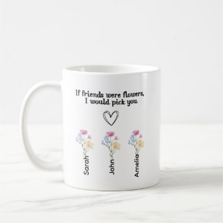 Custom Birth Flower Friendship Coffee Mug, Mug