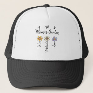 Custom Birth Flower Mug Names, Mama's Garden Gift Trucker Hat