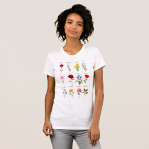 Custom Birth Month Flowers All 12 months T-Shirt