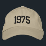 Custom Birth Year 50th Birthday Gift Personalised  Embroidered Hat<br><div class="desc">Celebrate a milestone in style with this personalised embroidered baseball cap, customised with your birth year! Perfect for a 50th birthday, this cap makes a thoughtful and unique gift for anyone turning the big 5-0. Add their birth year or custom text to create a one-of-a-kind keepsake. Featuring trendy embroidery, a...</div>