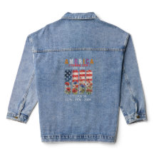 Custom Birthday America Turns 250 Denim Jacket