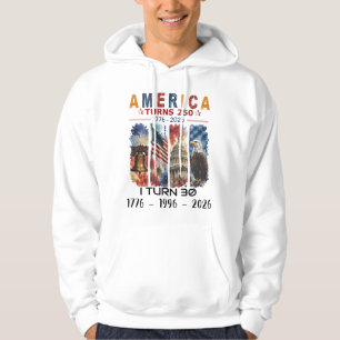 Custom Birthday America Turns 250 Patriotic hoodie