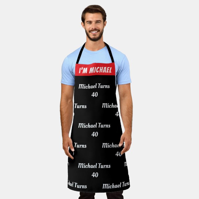 Custom Birthday Apron - Funny Name & Age! (Worn)