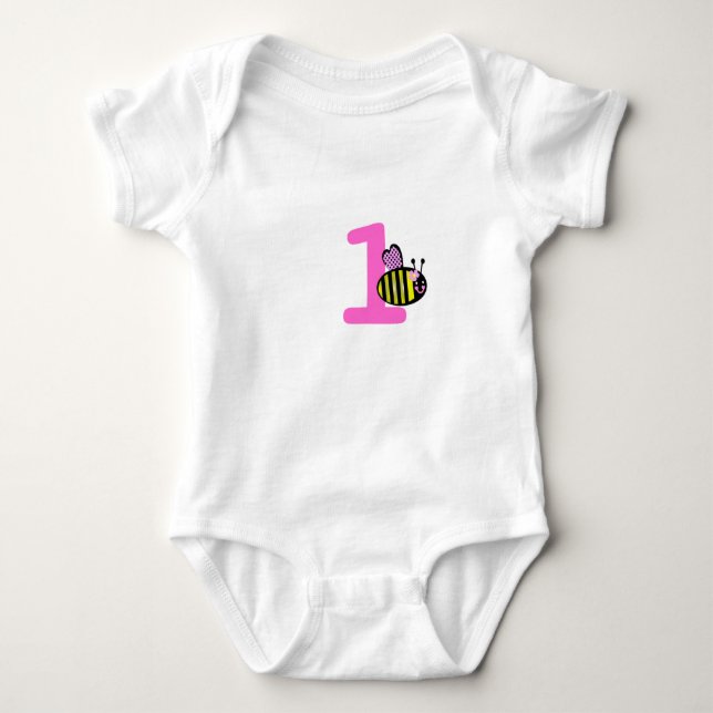 Custom Birthday Baby Age Bumblebee  - Bodysuit (Front)