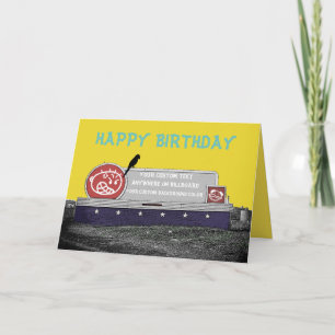CUSTOM BIRTHDAY BILLBOARD W/ SITTING BIRD CARD