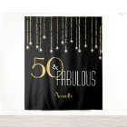 Custom Birthday Black Gold Photo Booth Backdrop