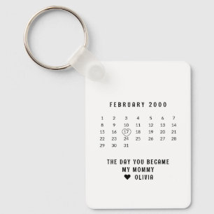 Custom Birthday Calendar Mothers Day Gift for Mum Key Ring