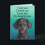 Custom Birthday Card Dachshund<br><div class="desc">Dachshund Birthday Card
Customisation options: Change the occasion,  who the card is from (your dog's name),  who  the card is for (eg,  Mum,  Dad,  Nan,  Gran,  hooman brother or sister,  etc.). You can also change the font and colour or the background colour.</div>