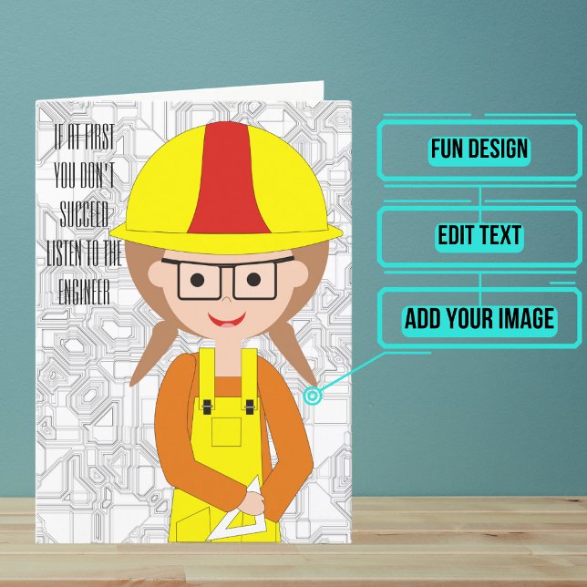 Custom Birthday Card for a Female Engineer (This lovely card is specifically for the engineer friend or family member in your life. )